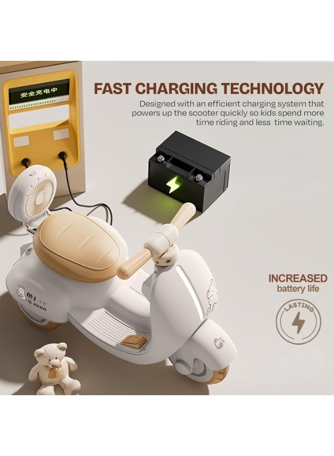 بيبي دراجة تيديو الكهربائية للأطفال، دراجة أطفال مزودة بإضاءة LED وموسيقى ودواسة قدم للتسارع | دراجة أطفال كهربائية للأطفال الصغار | دراجة أطفال تعمل بالبطارية للأولاد والبنات من عمر سنة إلى 4 سنوات، لون رمادي - Image 4